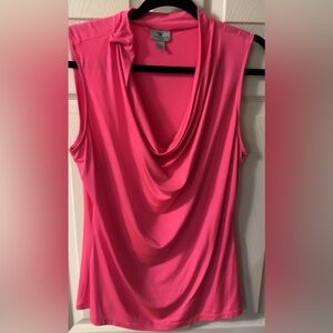 Worthington Vibrant Pink Drape Neck Blouse